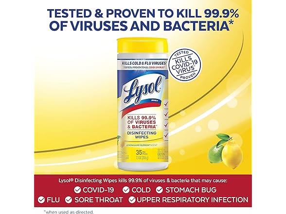 Lysol Disinfectant Wipes (Pack of 3)