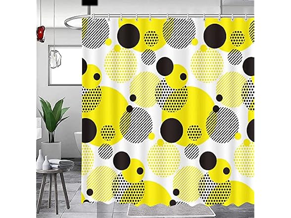 MEHOFOND Yellow Abstract Geometric Shower