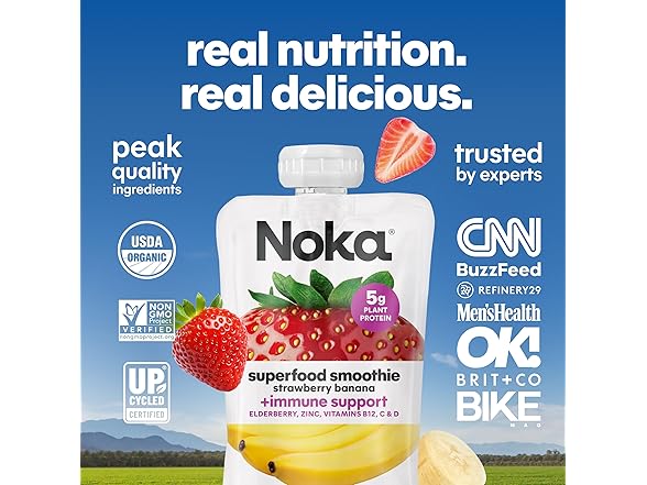 12PK Noka Superfood Fruit Smoothie Pouches