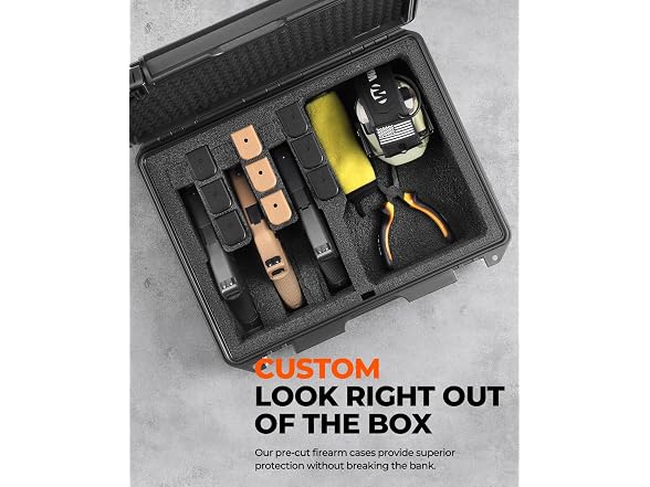 Waterproof Pistol Case 5 Guns 3+2 Layout