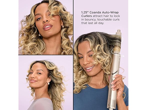 Shark FlexStyle Air Styling & Drying System, Powerful Hair Blow Dryer & Multi-Styler with Auto-Wrap Curlers, Curl-Defining Diffuser, Oval Brush, & Concentrator Attachment, Stone, HD435 (Open Box)