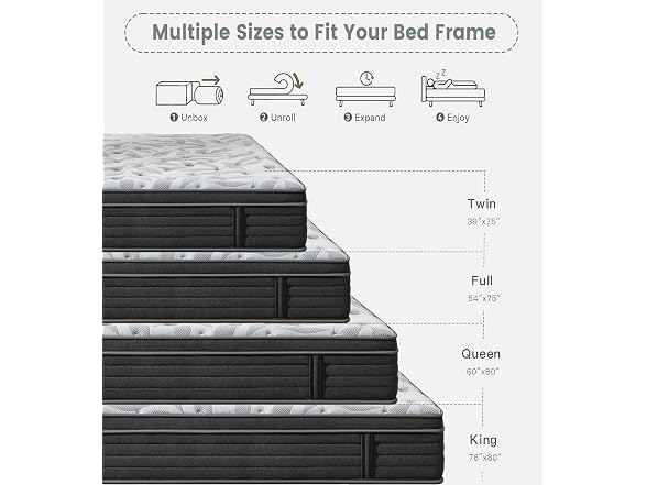PECHINOU 12 Inch King Size Mattress