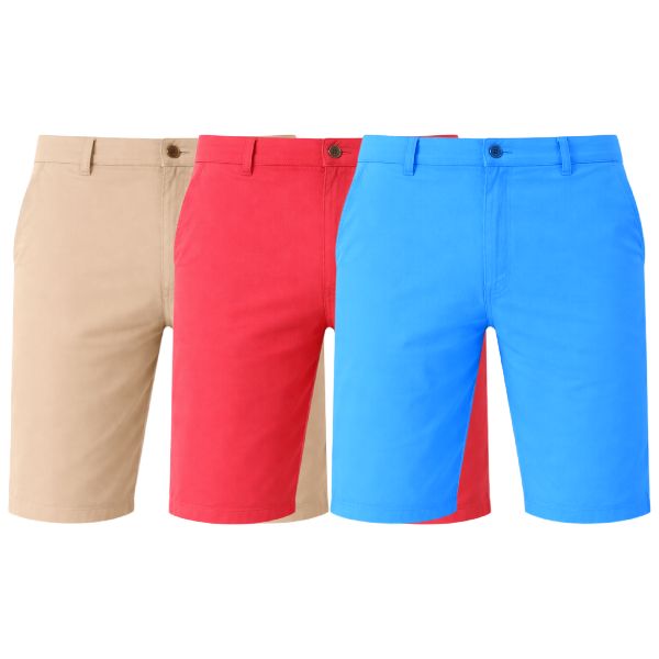 3Pk Asst Mens Slim Fit Chino Shorts - Gallery 14