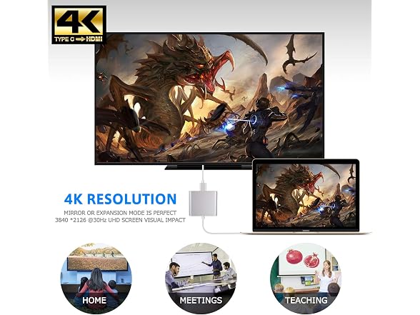 Battony USB C to HDTV Adapter