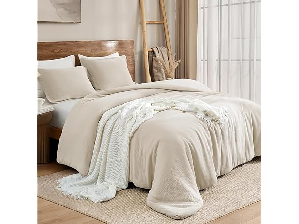 Natural Color Queen Cotton Comforter Set