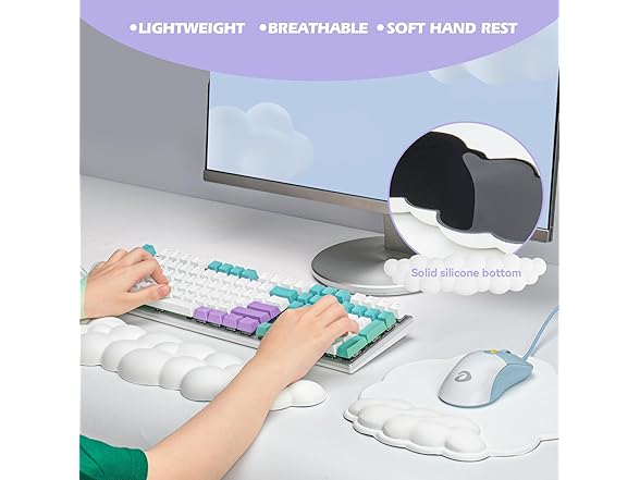Cloud Wrist Rest for Keyboard & Mouse