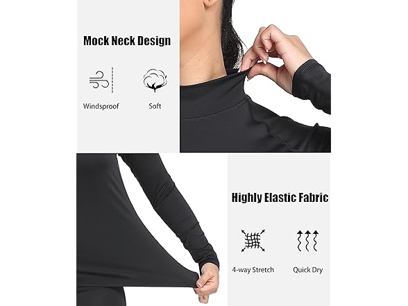 4 Pack Women's Thermal Long Sleeve Tops