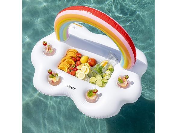 FUNBOY Giant Inflatable Rainbow Cloud Float