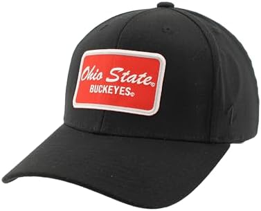 ZHATS Men's Standard NCAA Officially Licensed Fitted Hat ZH Patch Brick Black, Medium