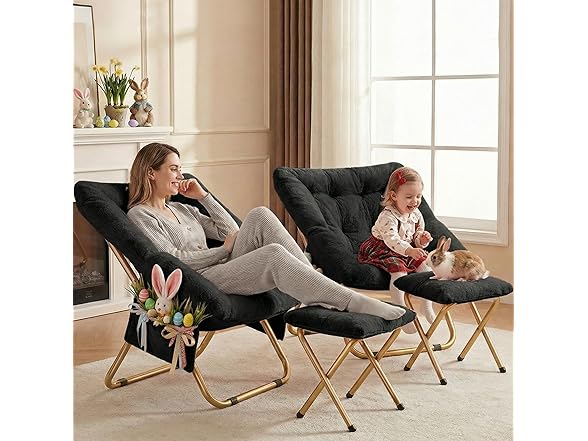 Black Comfy Saucer Chair