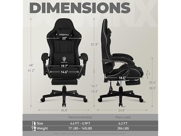 Dowinx Fabric Gaming Chair Black