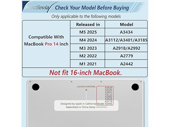MecBevia for MacBook Pro 14 inch Case