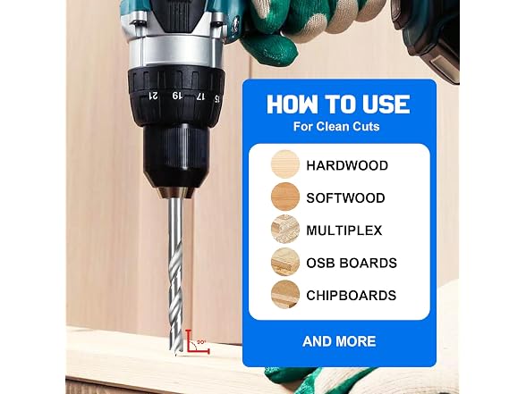 Mozeyerh 29Pcs Brad Point Wood Drill