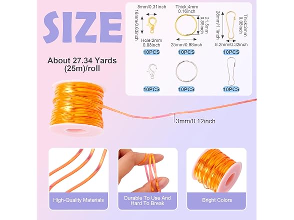 FASHEWELRY 27.34 Yards Lanyard String Flat