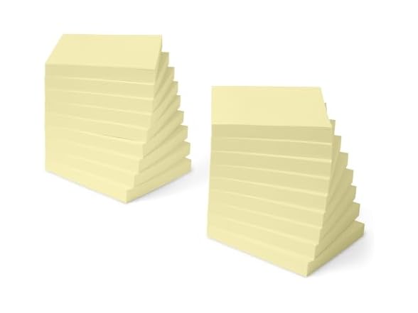 Amazon Basics Square Sticky Notes, 18 pack