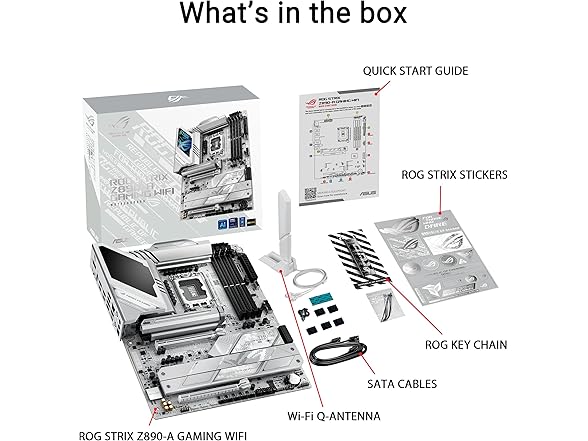 ASUS ROG STRIX Z890-A GAMING WIFI Z890 LGA 1851 ATX motherboard, Intel® Core™ Ultra Series 2 Ready, Advanced AI PC-ready, 16+2+1+2 stages, DDR5, WiFi 7, 2.5G, 5x M.2, Thunderbolt™ 4, USB Type-C, AI OC (Open Box)