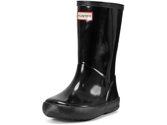 Hunter Kids First Gloss Rain Boots, Blac