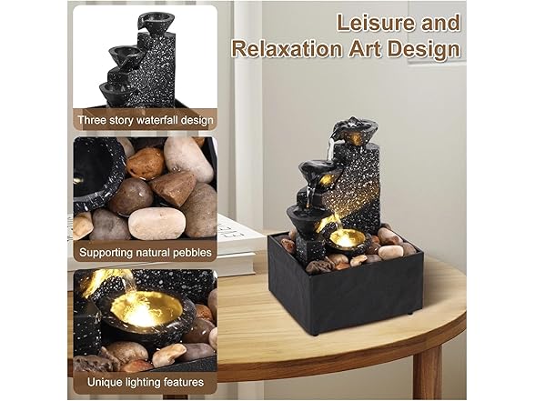 CQPNQRKT Tabletop Waterfall w/Light