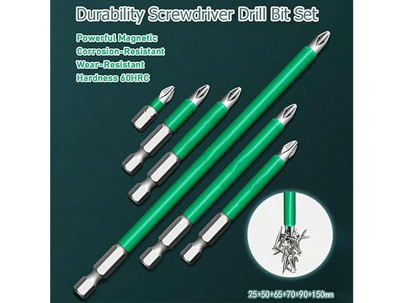 Screwdriver Drill Bit Set 6pk