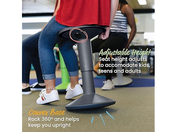 ECR4Kids SitWell Wobble Stool, Grey