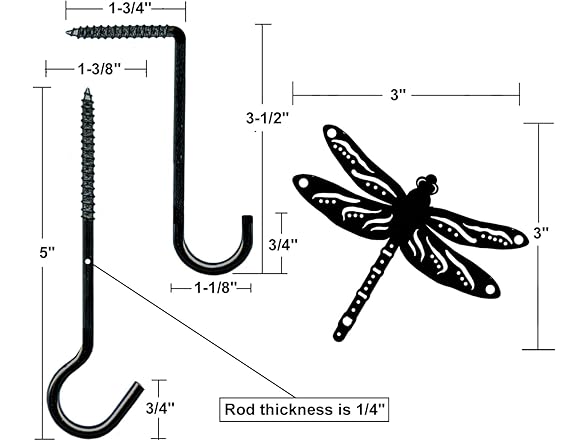 Dragonfly Decor Hooks Weather Resist