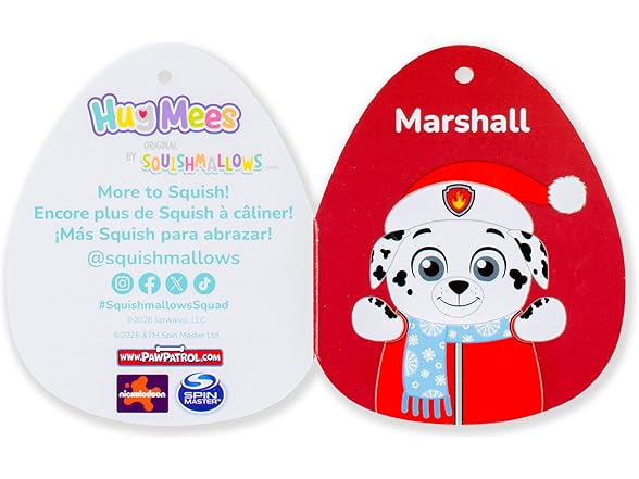 Squishmallows Original Paw Patrol 10in Holiday Marshall
