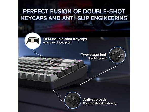 DIERYA DK68 Wireless Keyboard, Grey