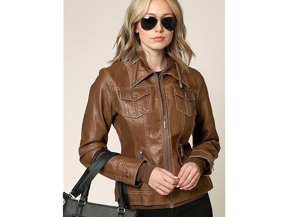 Made By Johnny Women (M) MBJ Wjc664 Faux Hoodie
