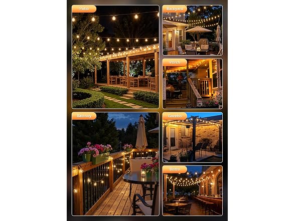 Brightown 37Ft Outdoor String Lights with Remote