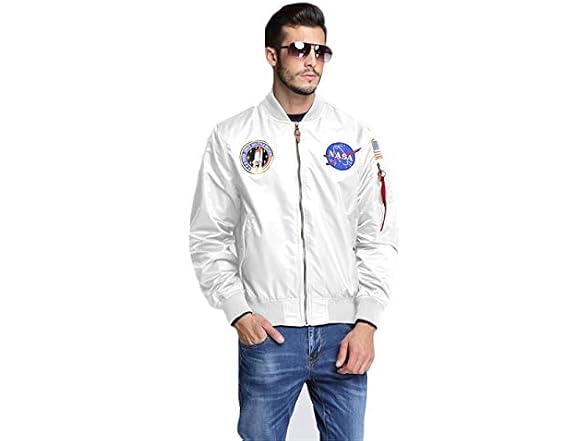 Coriresha Men (L) Nasa Embroidery Slim Windbreaker