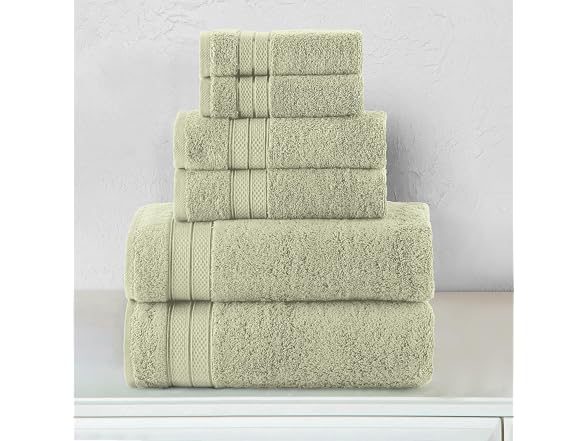 Elegant Comfort Luxury 6-Piece Towel Set, Jade Green
