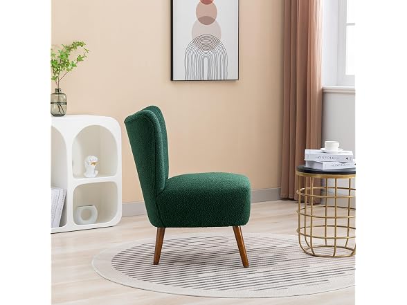 Nuoya Armless Accent Chair Wood Green