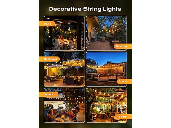Brightown Outdoor String Lights, 75FT