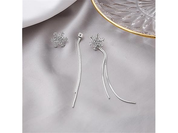Spiritrain Long Snowflake Tassel Earrings