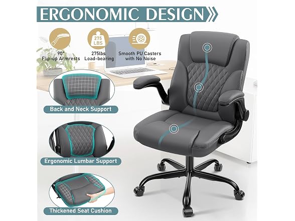 Brick Attic W0893 Leather Office Chair 2 (Open Box) - Gallery 6