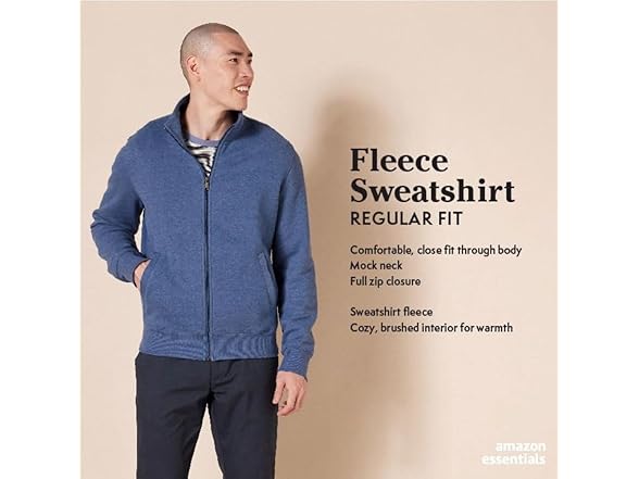 Amazon Essentials Mens Mock Neck Sweatshirt