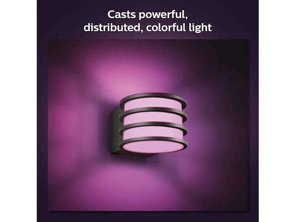 Philips Hue Lucca Outdoor Smart Wall Light, Black