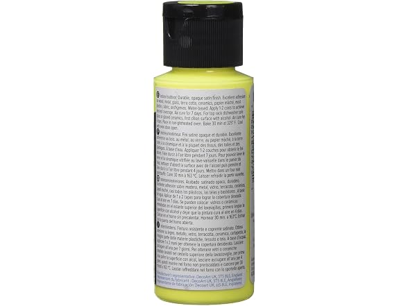 DecoArt Americana Multi-Surface Neon Paint, 2-Ounce, Yellow