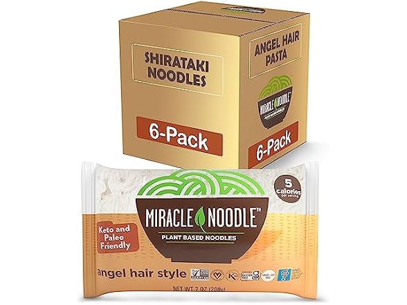 6PK Miracle Noodle Angel Hair Pasta - Plant Based