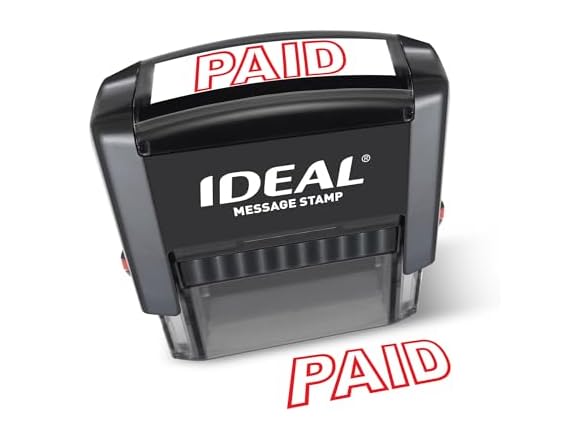 IDEAL Self Inking Stamp - Text: Paid