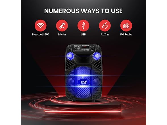 Pyle 8” Bluetooth Portable PA Speaker - 300W