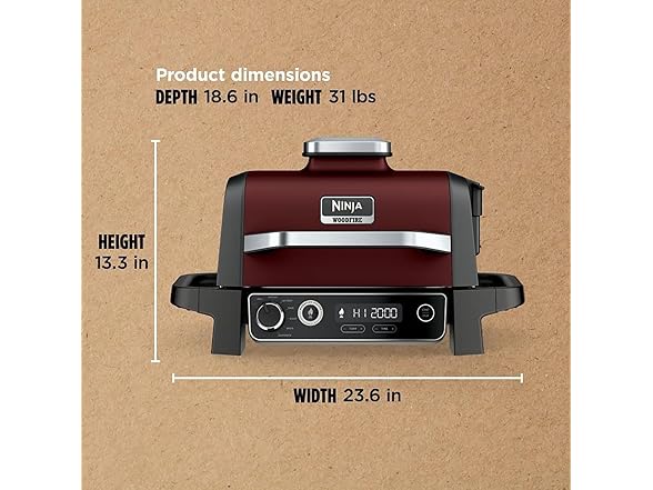 Ninja OG701 Woodfire Outdoor Grill & Smoker, 7-in-1