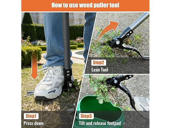 GOXAWEE W0568 Metal Stand Up Weed Puller Tool