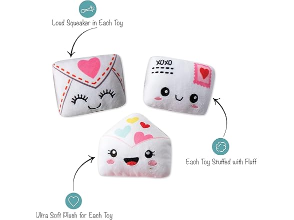Fringe Studio Plush Dog Toy, 3 Pieces Set