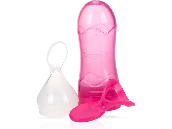 Nuby Garden Fresh Silicone Squeeze Feeder Pink