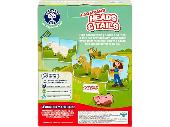 ORCHARD TOYS, Farmyard Heads & Tails Game