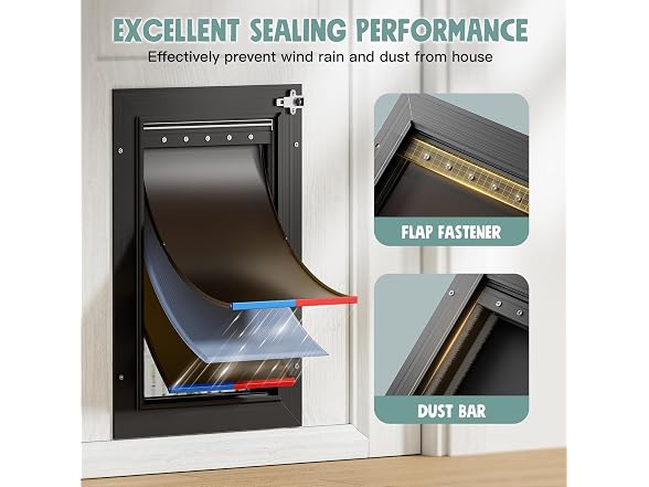 Aluminum 3-Flap Insulated Cat Door