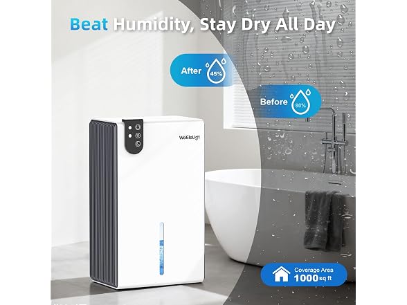 WoEleLigt 98 OZ Small Dehumidifier