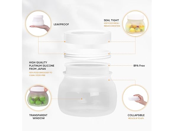 CuLiDing Collapsible Silicone Food Jars - Gallery 8