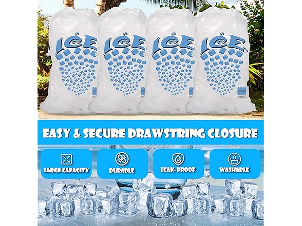 8 lb Ice Bags 500pk Drawstring